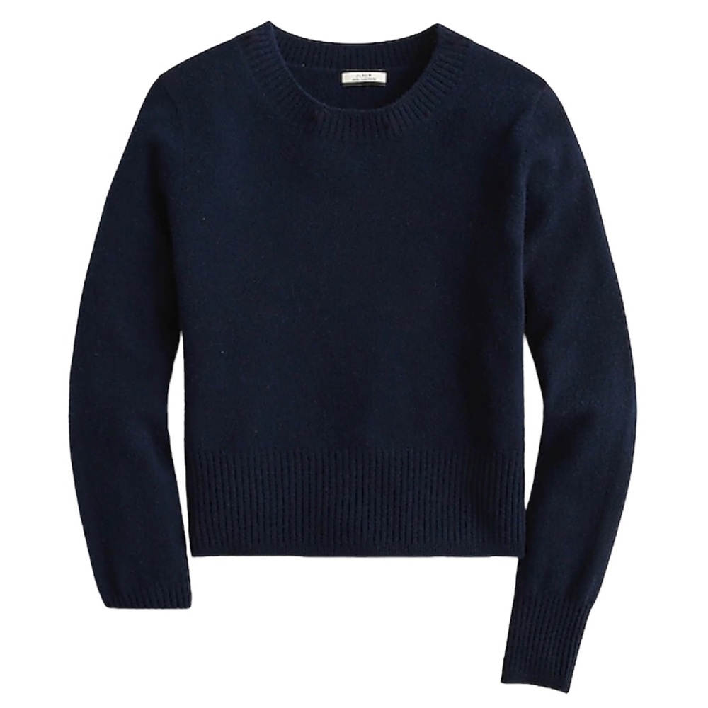 New with tags J.Crew Cashmere Cropped Crewneck Sweater - Size Small - Navy